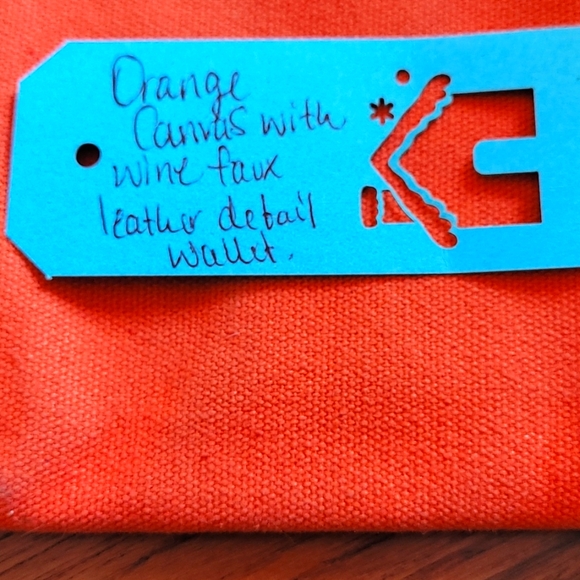 Orange and brown canvas wrislet. - Picture 4 of 6